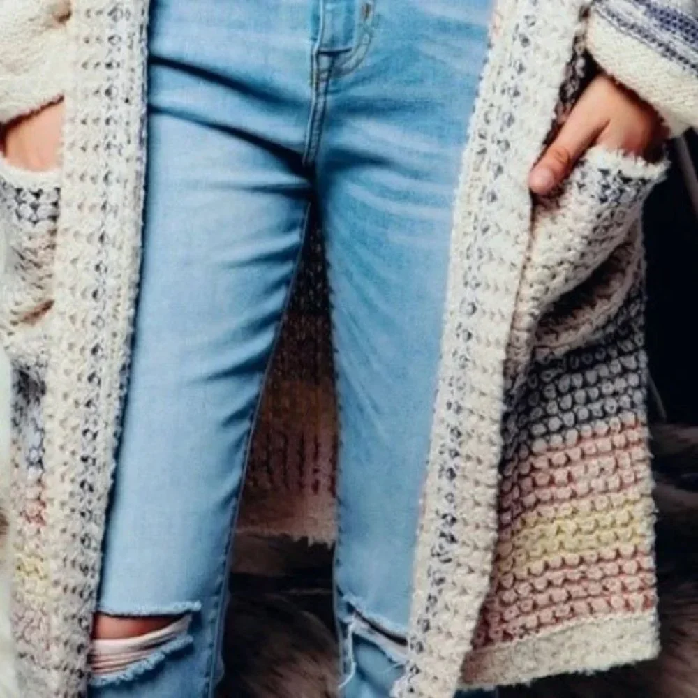 ✨4X HP✨ Oversized Boyfriend Striped Open Cardigan - M/L - Picture 7 of 15